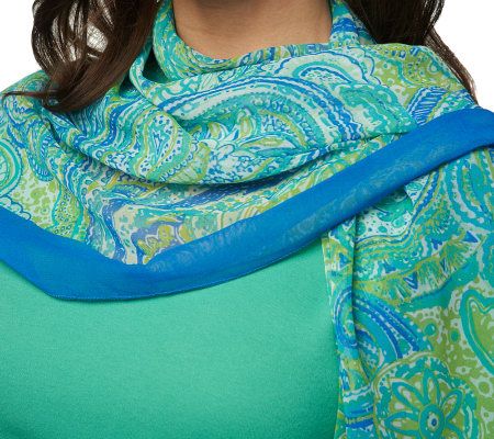 Liz Claiborne New York Festive Paisley Printed Square Scarf