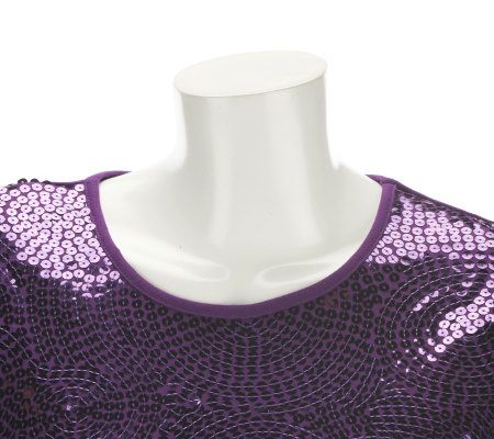 Quacker Factory Mosaic Swirl 3/4 Sleeve T-shirt