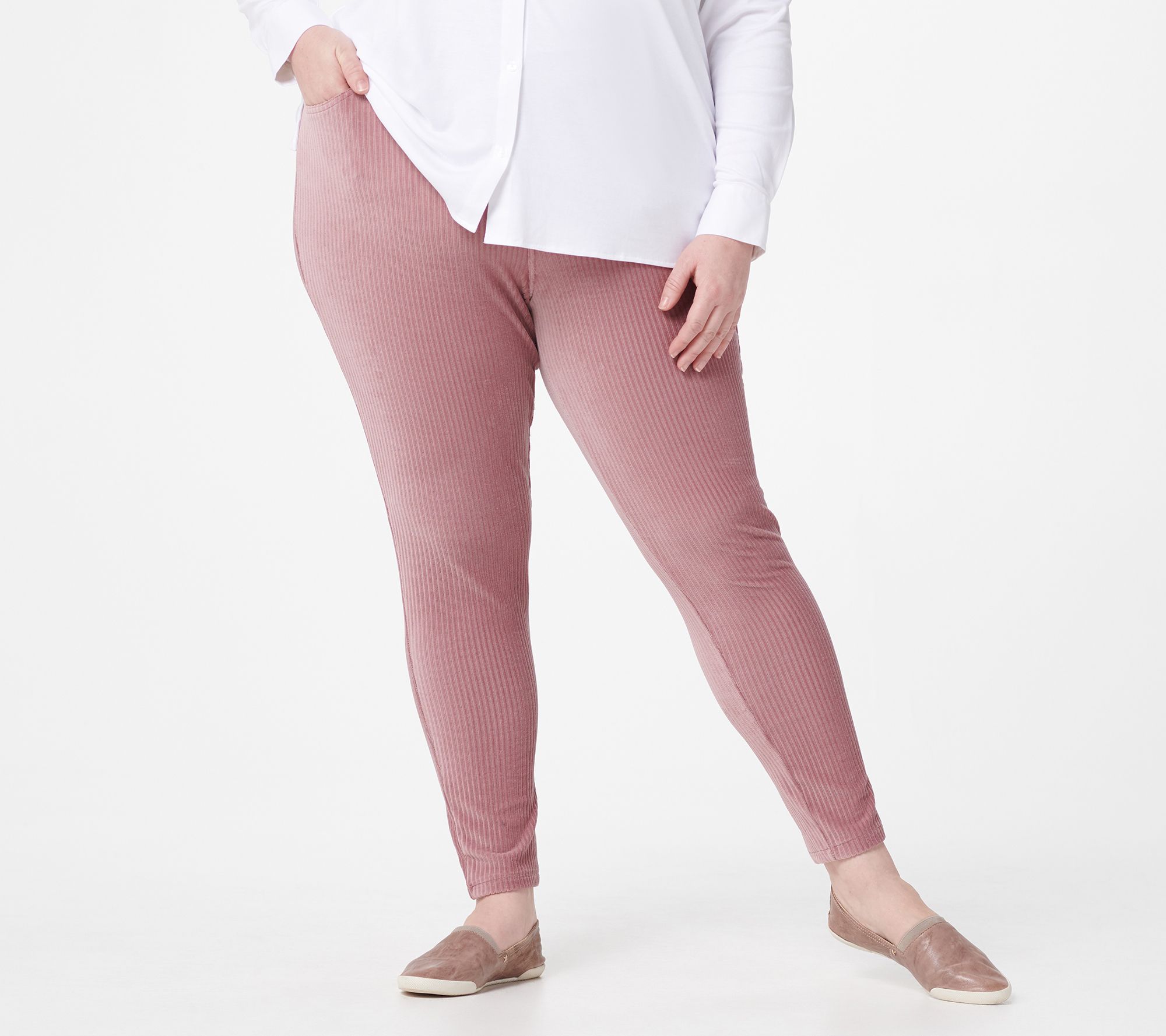 Denim & Co. Pull On Stretch Knit Cord Leggings - A227290