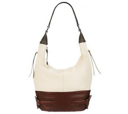 B. Makowsky Glove Leather Zip-Top Hobo w/ Side Pockets - A229190