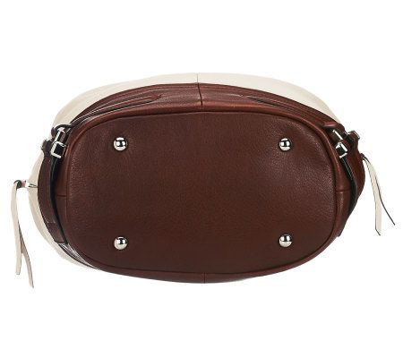 B. Makowsky Glove Leather Zip-Top Hobo w/ Side Pockets