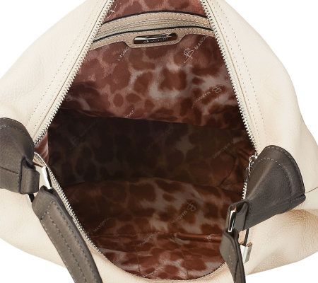 B. Makowsky Glove Leather Zip-Top Hobo w/ Side Pockets