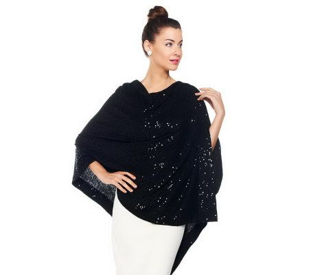 Joan Rivers Cape Style Sequined Pullover Top - A231990