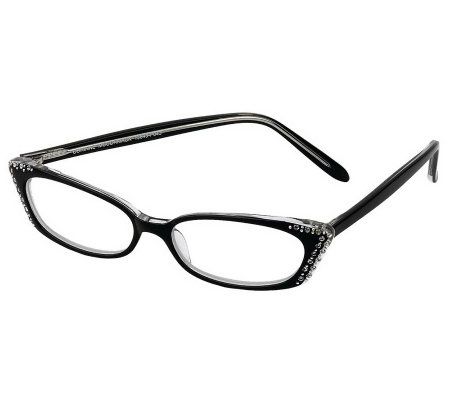 Corinne McCormack Foxy Jet Rhinestone HandmadeReaders w/Case - A323890