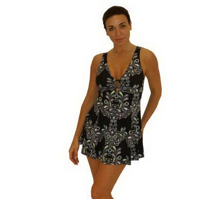 Fit 4 U Thighs Deco Ring Swim Dress - A328490