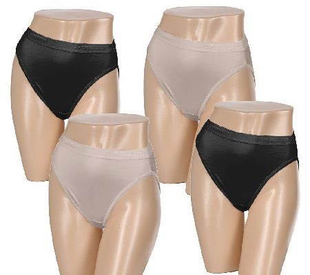 Breezies Set of 4 Nylon Lycra High-Cut Briefs with UltimAir - A45690