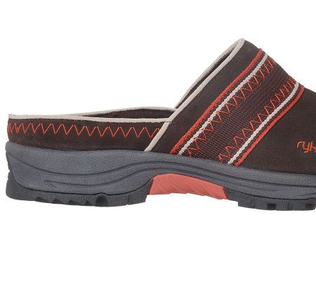 Ryka WaterResistant Suede Clogs with Faux Shearling Liner