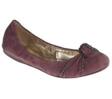 B. Makowsky Suede or Leather Flats with Knot and Chain Detail - A210291