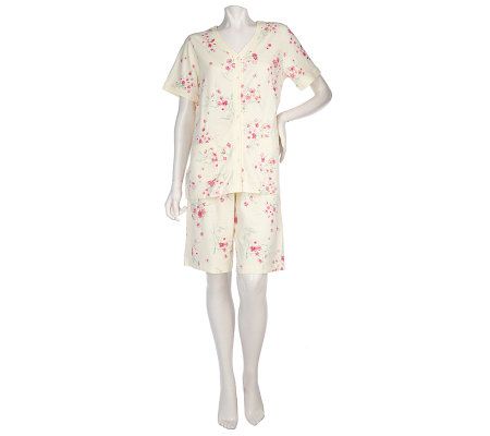 Carole Hochman Morningside Cotton Jersey 2-piece Bermuda Set - A214391