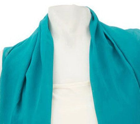 Susan Graver Solid Yoryu Chiffon Open Front Vest