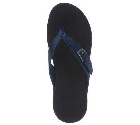 Weil by Orthaheel RestoreOrthotic Leather Sandals w/Buckle Detail