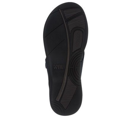 Weil by Orthaheel RestoreOrthotic Leather Sandals w/Buckle Detail