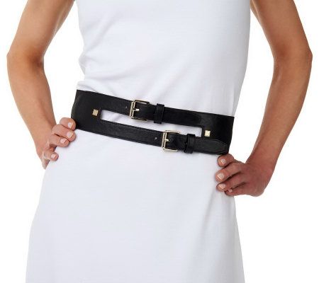Liz Claiborne New York Double Roller Buckle Stretch Belt - A220791