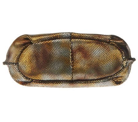 B. Makowsky Leather Flap Mini Bag with Chain Accent