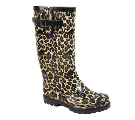 Nomad Footwear Womens Puddles Tan Leopard RainBoots - A320891