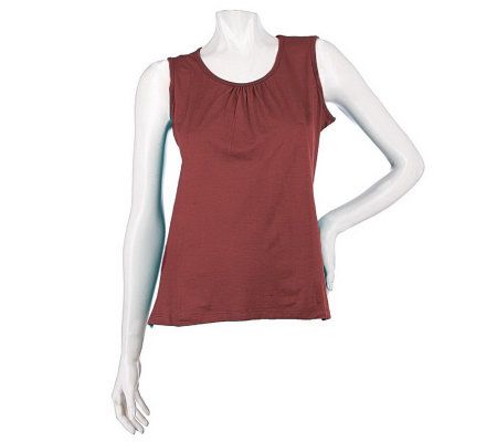 Youtopia Rayon Blend Scoop Neck Tunic with Ruching - A83491