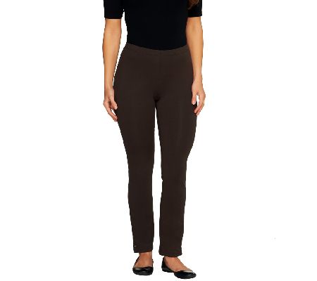 Susan Graver Stretch Cotton 29 Ankle Length Leggings w/Stud Detail - A199492