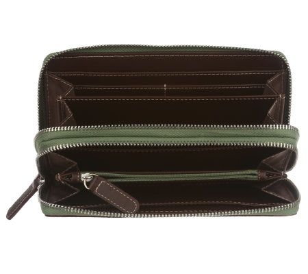 Isaac Mizrahi Live! Signature Print Double Zip Wallet