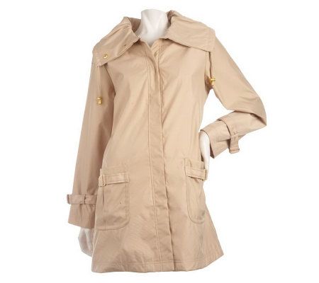 Dennis Basso Water Resistant Taffeta Jacket with Printed Lining - A213392