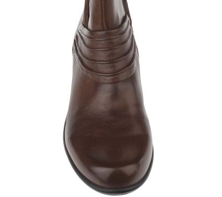 Clarks Bendables Wish Mood Leather Ankle Boots w/Ruching