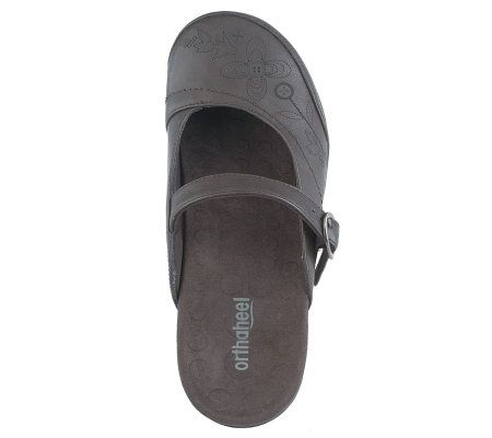 Orthaheel Melissa Orthotic Slip-on Mules w/FloralDetails