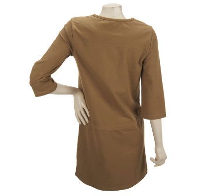 Women with Control Roll Tab Tunic w/Drawstring & Snap Detail