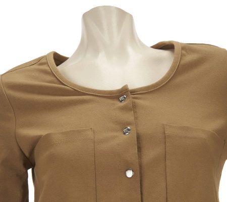 Women with Control Roll Tab Tunic w/Drawstring & Snap Detail