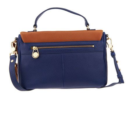 Isaac Mizrahi Live! Bridgehampton Leather Messenger Bag