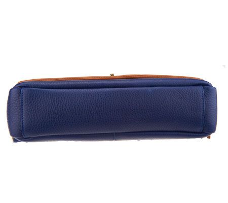 Isaac Mizrahi Live! Bridgehampton Leather Messenger Bag