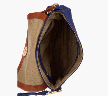 Isaac Mizrahi Live! Bridgehampton Leather Messenger Bag