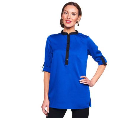 Joan Rivers Modern Chic Blouse with Contrast Trim - A227092