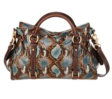 Dooney & Bourke Python Embossed Leather Satchel