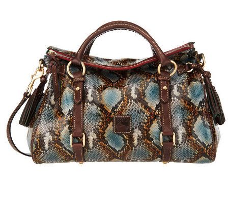 Dooney & Bourke Python Embossed Leather Satchel - A229392