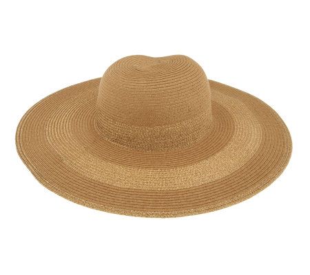 Metallic Striped Floppy Hat by VT Luxe