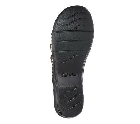 As Is Clarks Bendables Lexi Holly Leather Lightweight Slides