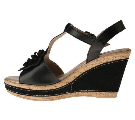 Azuras Colombia Leather T-Strap Sandals