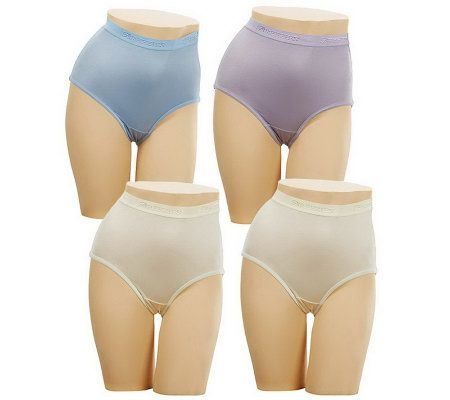 Breezies S/4 Nylon Lycra Womens Brief Panties w/UltimAir - A45692