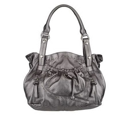 B. Makowsky Glove Leather Double Handle Pocket Shopper - A85992