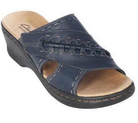 Clarks Bendables Lexi Daisy Leather Cutout Slides - A212593