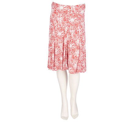 Motto Floral Printed Pull-on Fit and Flare Knit Skirt - A214493