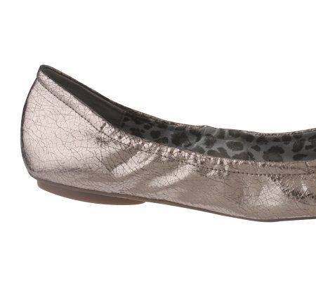 KathyVanZeeland Pointed Toe Ballet Flats w/ Toe Ornament