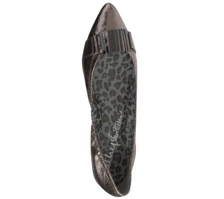 KathyVanZeeland Pointed Toe Ballet Flats w/ Toe Ornament