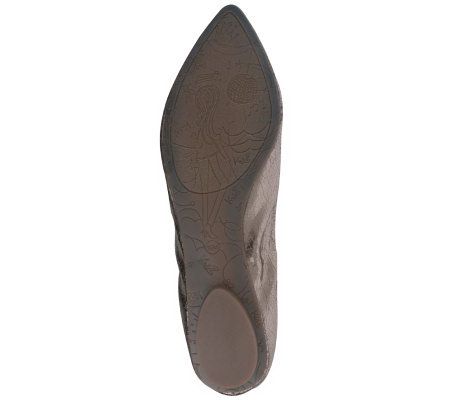 KathyVanZeeland Pointed Toe Ballet Flats w/ Toe Ornament