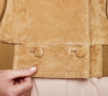 Luxe Rachel Zoe Shawl Collar Suede Jacket with Knit Trim