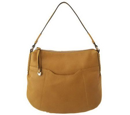 B. Makowsky Leather North/South Hobo with Braided Accent - A221293