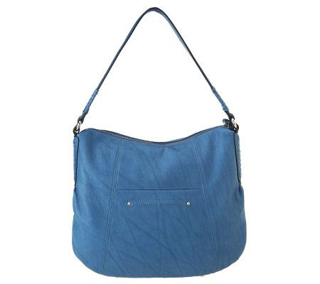 B. Makowsky Leather North/South Hobo with Braided Accent