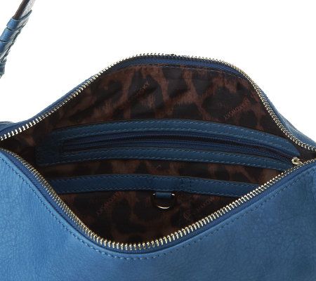 B. Makowsky Leather North/South Hobo with Braided Accent