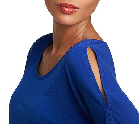 George Simonton Milky Knit Peekaboo Sleeve Top & Regular Maxi Skirt Set