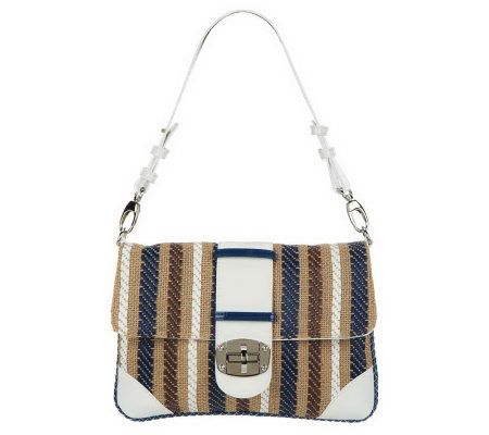 Sondra Roberts Striped Raffia Flap Shoulder Bag - A222793