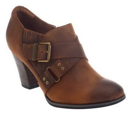 Clarks Indigo Heath Woodlark Leather Shooties w/Belted Detail - A226693